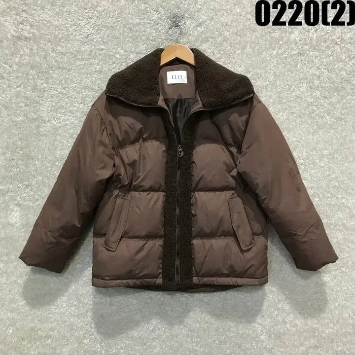 [BUNJANG] Brown Goose Down Short Padded Jacket (Size S) / 엘르 브라운 구스다운 숏패딩 점퍼 s