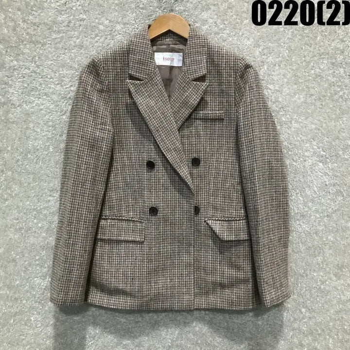 [BUNJANG] Soup Check Double Jacket M / Soup 아이숩 체크 더블 자켓 m