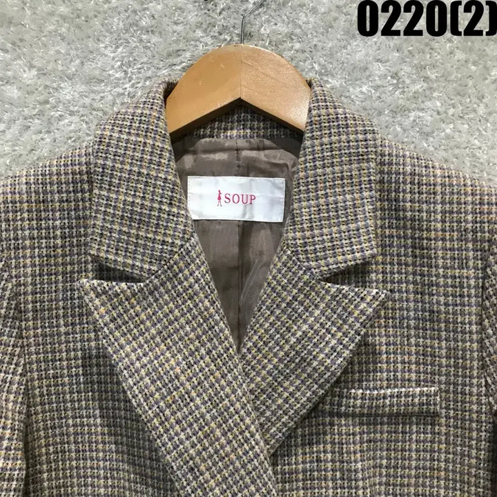 [BUNJANG] Soup Check Double Jacket M / Soup 아이숩 체크 더블 자켓 m