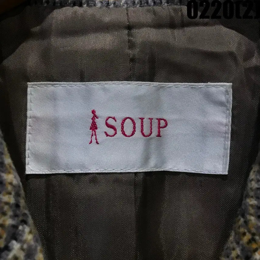 [BUNJANG] Soup Check Double Jacket M / Soup 아이숩 체크 더블 자켓 m