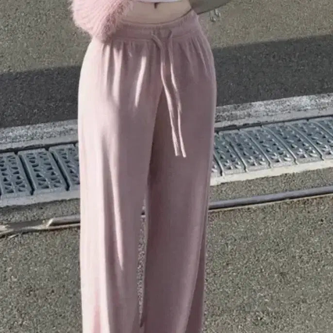 [BUNJANG] Wide Training Pants / 핑크 와이드 트레이닝팬츠