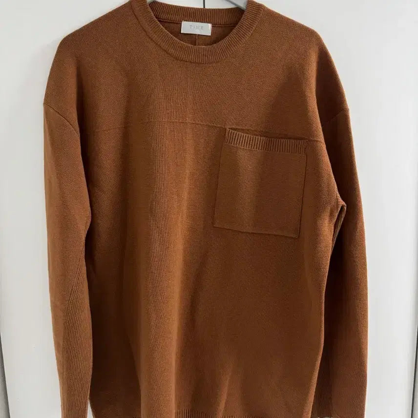 [BUNJANG] TIME Brown Pocket Knit Sweater / 타임 옴므    브라운 포켓 니트 스웨터, 21년 구매