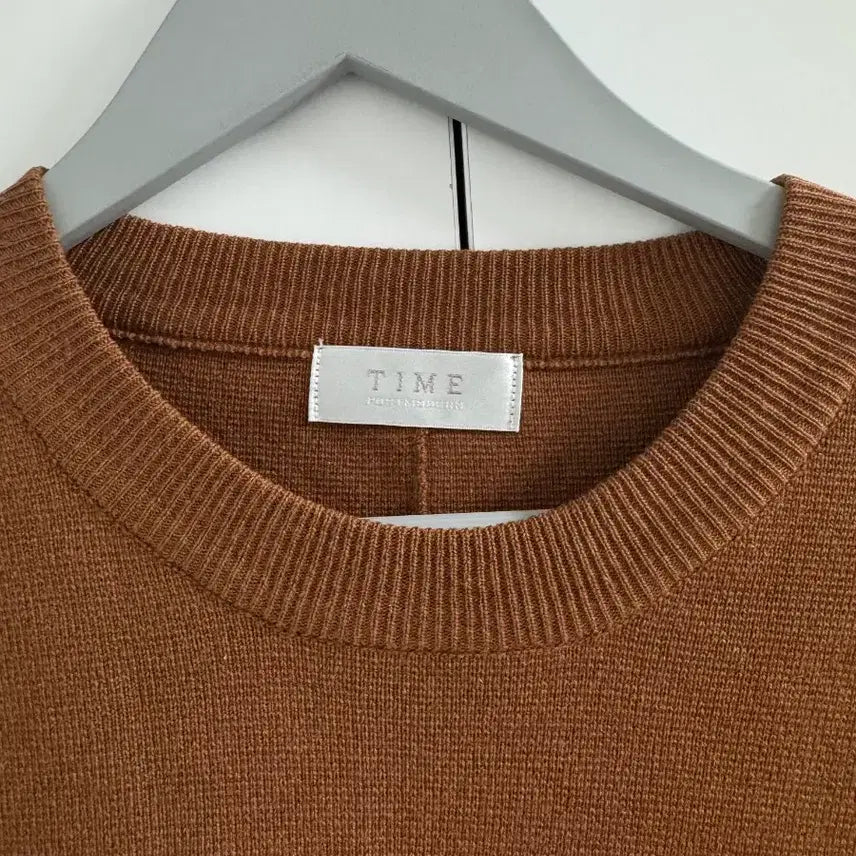[BUNJANG] TIME Brown Pocket Knit Sweater / 타임 옴므    브라운 포켓 니트 스웨터, 21년 구매