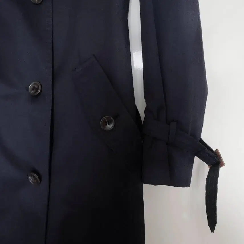 [BUNJANG] She'sMiss Belted Half Trench Coat Dark Navy / 새제품) 쉬즈미스 벨티드 하프 트렌치코트 다크네이비