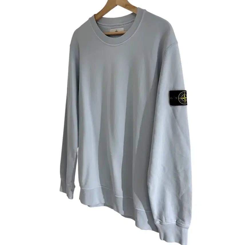 [BUNJANG] Stone Island Sky Blue Crewneck Sweatshirt / 스톤아일랜드 스카이블루 와펜 크루넥 스웻