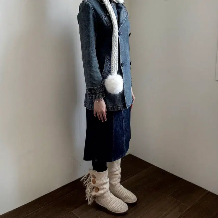 [BUNJANG] Denim Double Coat / 데님 더블 코트