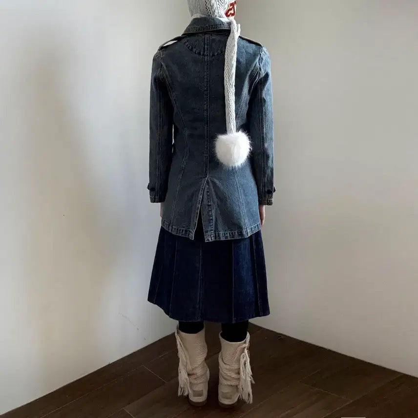 [BUNJANG] Denim Double Coat / 데님 더블 코트