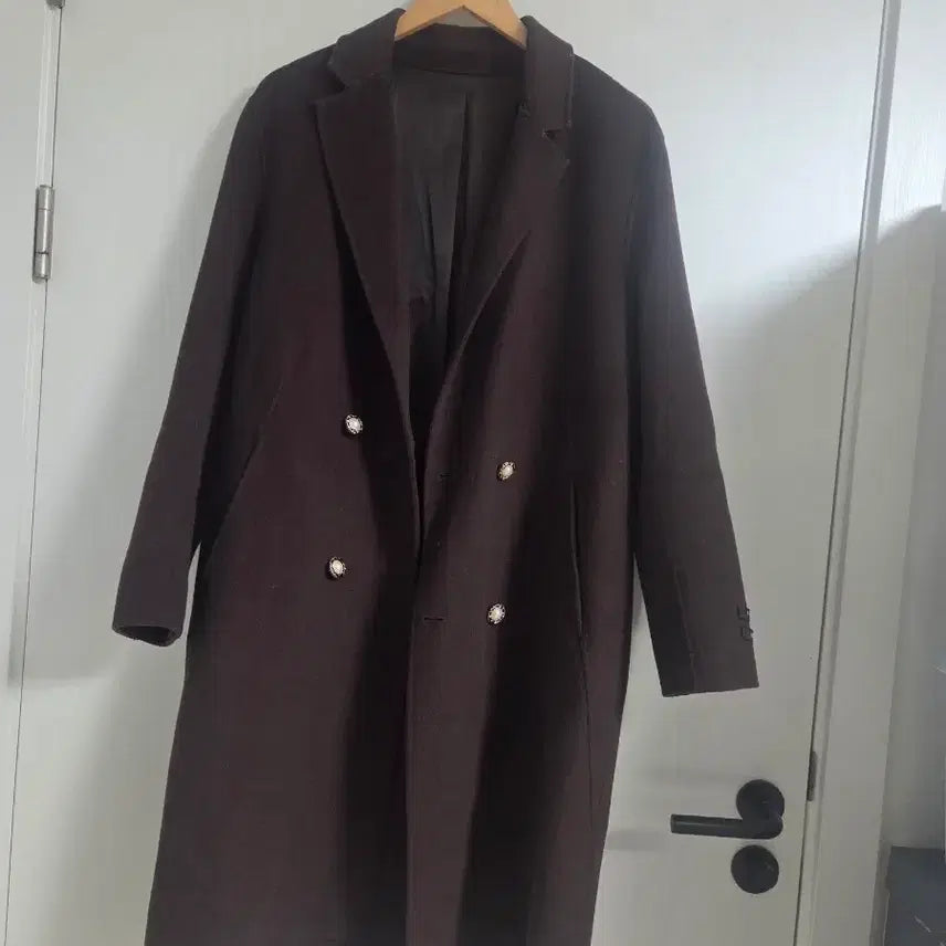 [BUNJANG] Brown Handmade Long Coat / 롱코트  브라운 핸드메이드 코트
