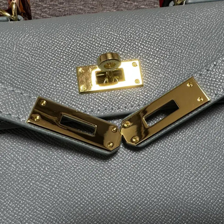 [BUNJANG] Sora Leather Tote Handbag / 새상품 원가 12만원 소가죽 소라색 토트백 핸드백 여성가방