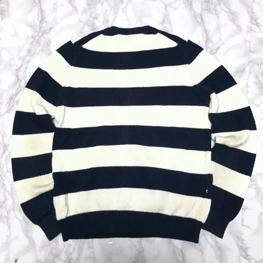 [BUNJANG] Lacoste Striped Knit Navy / 라코스테 단가라 니트 네이비