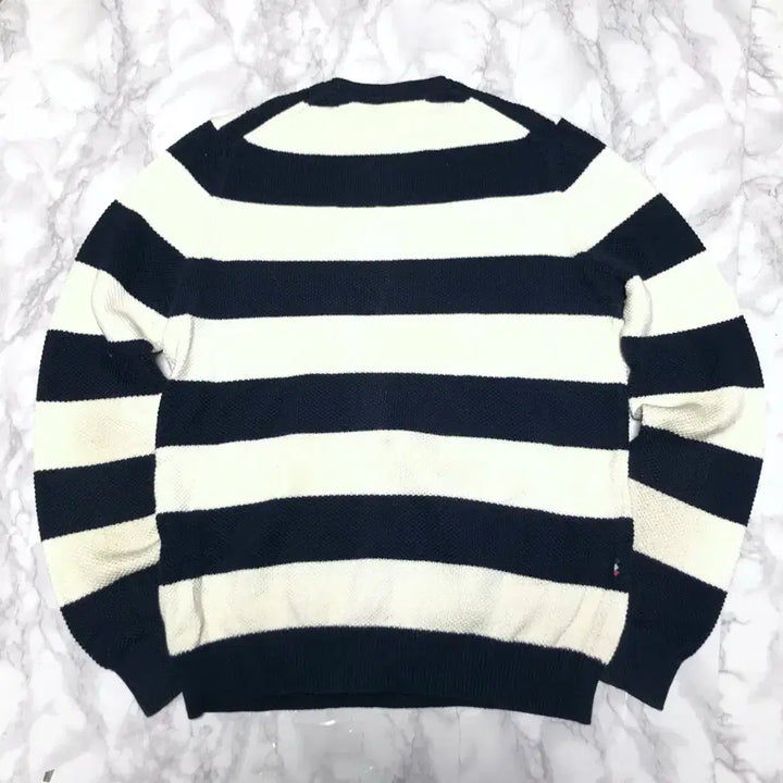 [BUNJANG] Lacoste Striped Knit Navy / 라코스테 단가라 니트 네이비