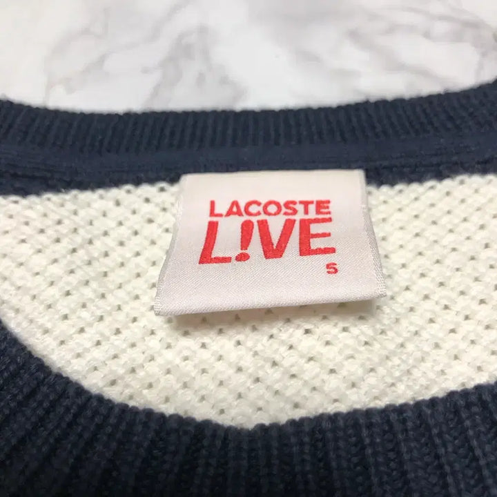 [BUNJANG] Lacoste Striped Knit Navy / 라코스테 단가라 니트 네이비