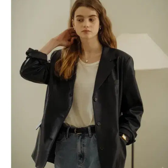 [BUNJANG] TIA Leather Jacket Black / 틸아이다이 레더자켓 블랙