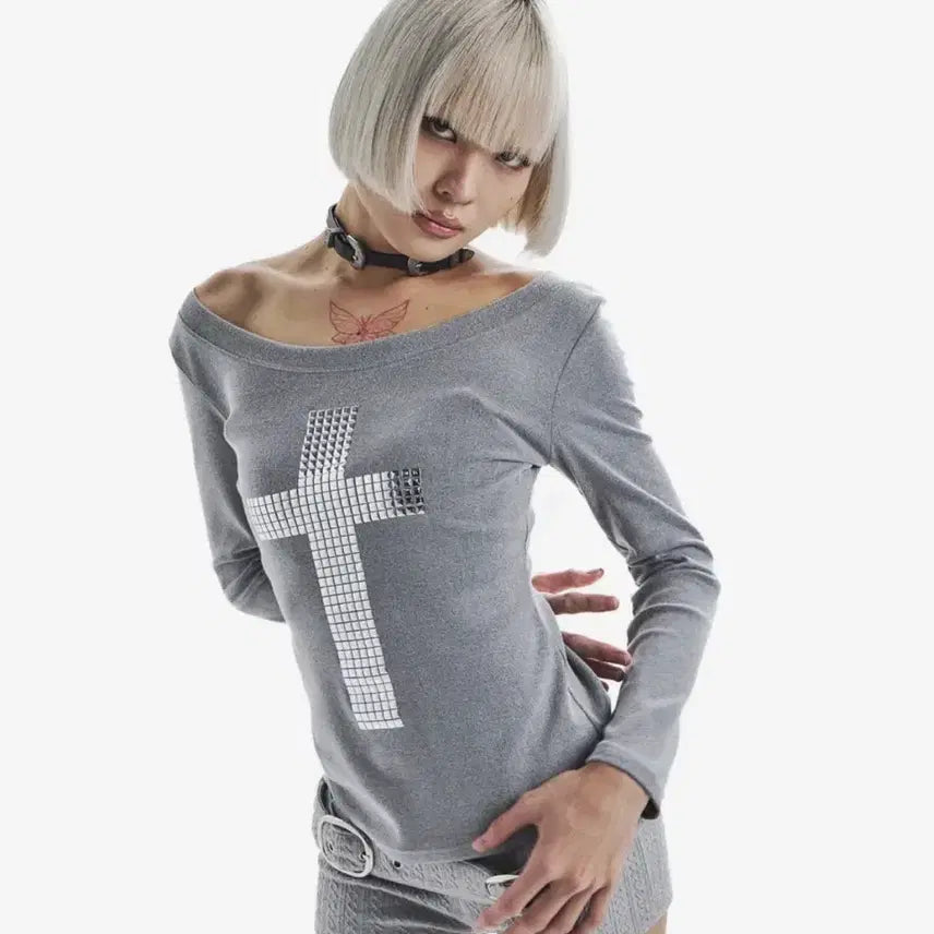 [BUNJANG] EXO Kai Silver Cross Long Sleeve / 카이야 실버 크로스 롱슬리브