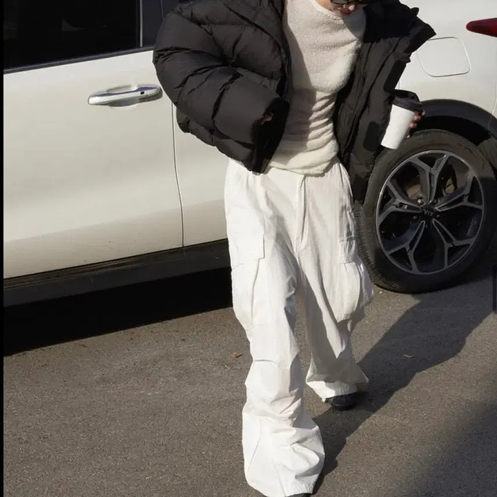 [BUNJANG] Lange Duck Down Hoodie Padded Jumper Black / 랑거 헤비 덕 다운 후디 패딩 점퍼 블랙 컬러