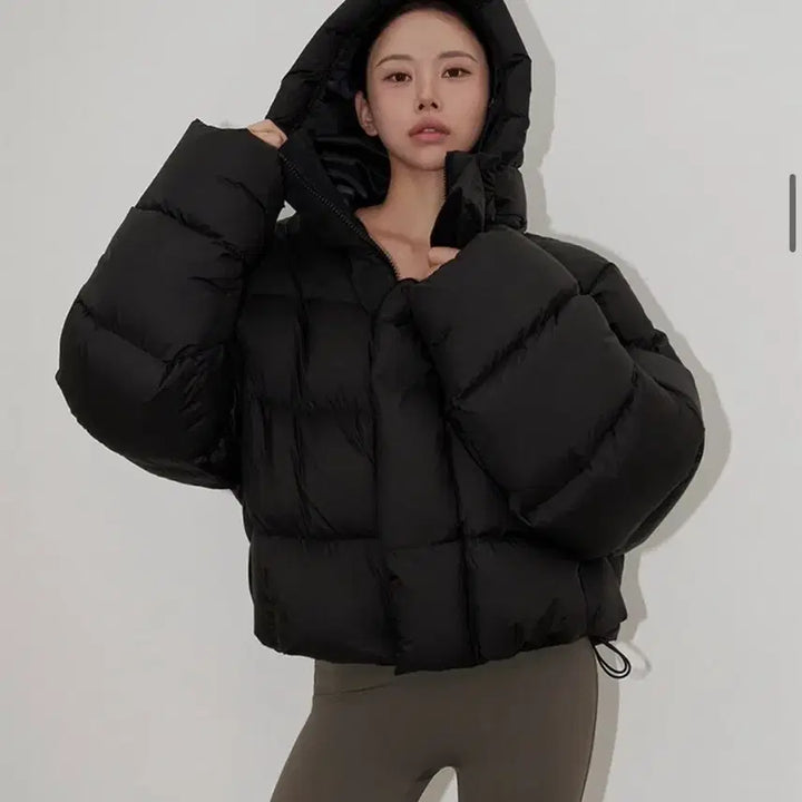 [BUNJANG] Lange Duck Down Hoodie Padded Jumper Black / 랑거 헤비 덕 다운 후디 패딩 점퍼 블랙 컬러