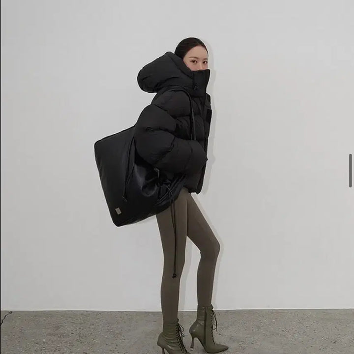 [BUNJANG] Lange Duck Down Hoodie Padded Jumper Black / 랑거 헤비 덕 다운 후디 패딩 점퍼 블랙 컬러