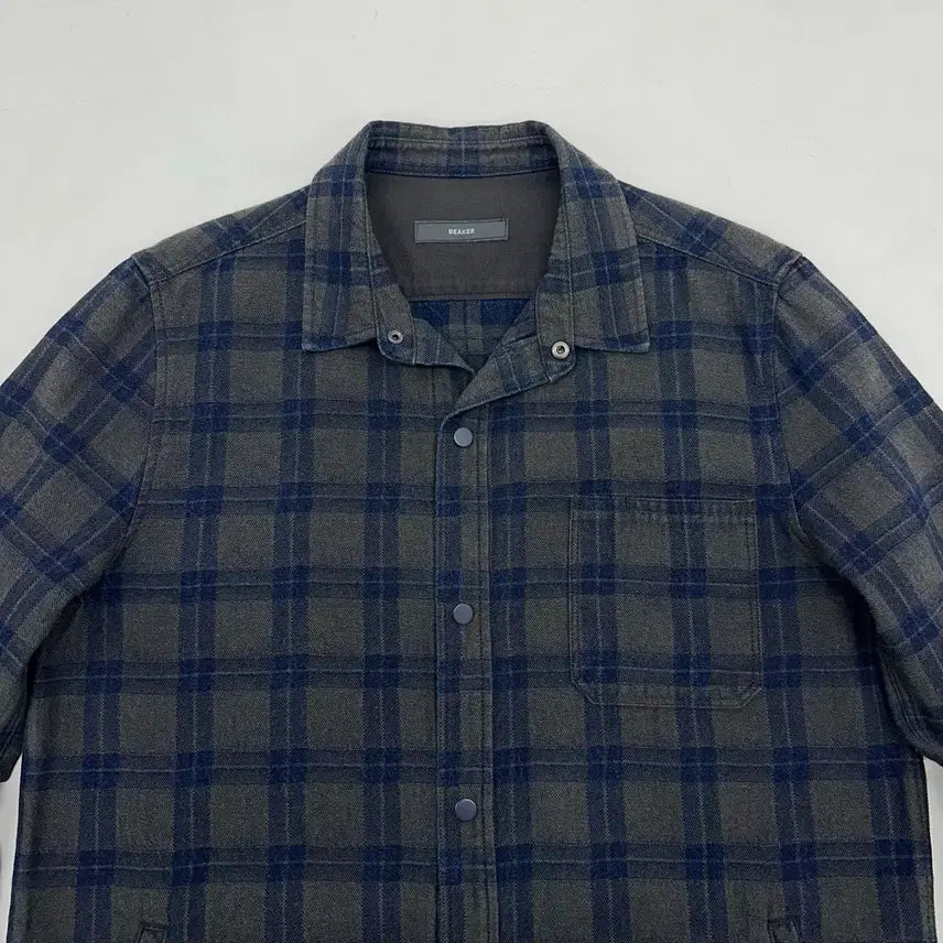 [BUNJANG] Beaker Snap Button Check Shirt Jacket / [1]비이커 스냅버튼 체크셔츠 자켓