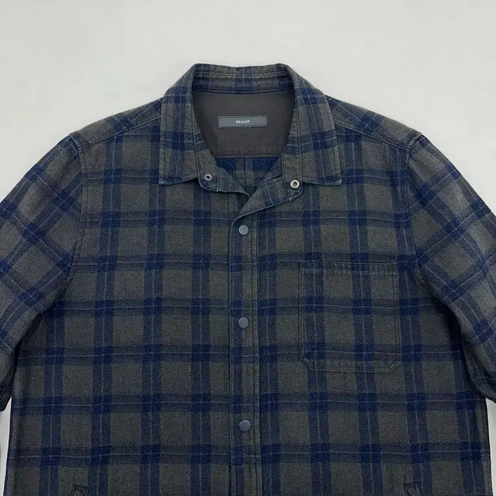 [BUNJANG] Beaker Snap Button Check Shirt Jacket / [1]비이커 스냅버튼 체크셔츠 자켓