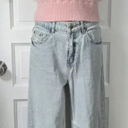 [BUNJANG] LOW CLASSIC Pink Knit Top / 새상품)로우 클래식 핑크반팔니트