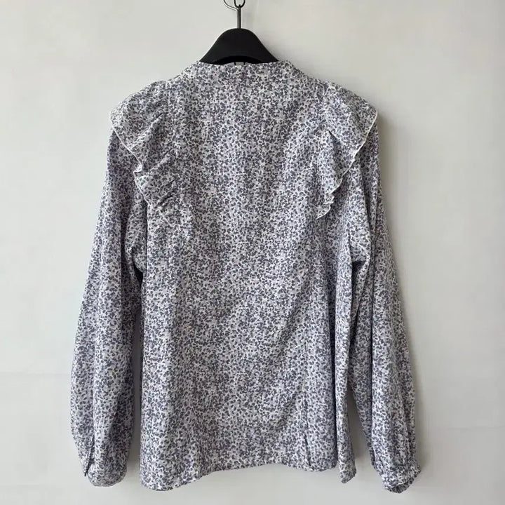 [BUNJANG] Gray Frill Blouse / 55)그레이 무늬 프릴 블라우스