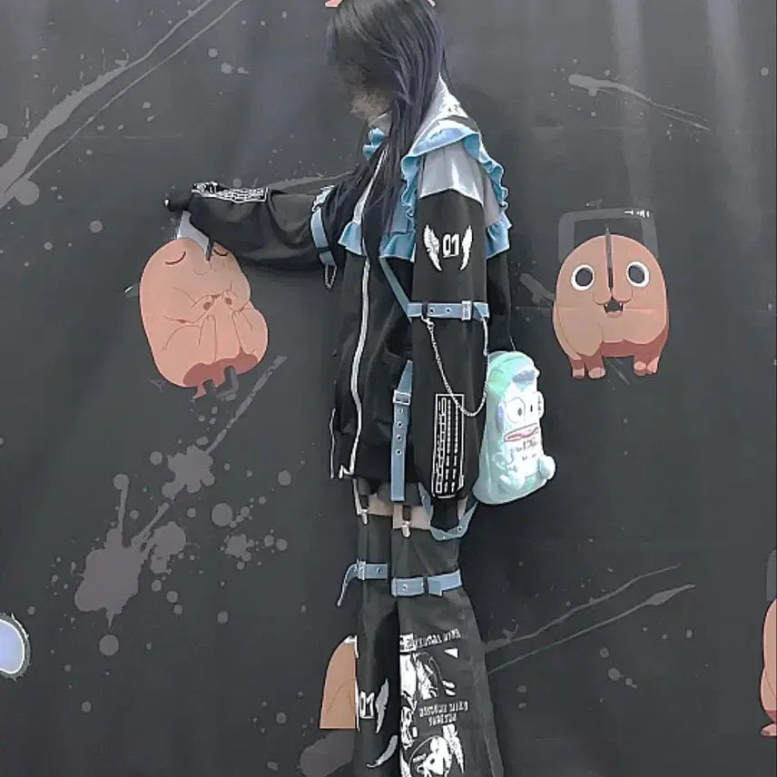 [BUNJANG] Hatsune Miku ACDC Rag Collaboration Set / Acdc rag 하츠네 미쿠 콜라보 셋업