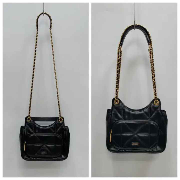 [BUNJANG] GEIGER Quilting Red Chain Two-Way Bag / Black / GEIGER 가이거 퀼팅 레드 체인 투웨이백 / 블랙