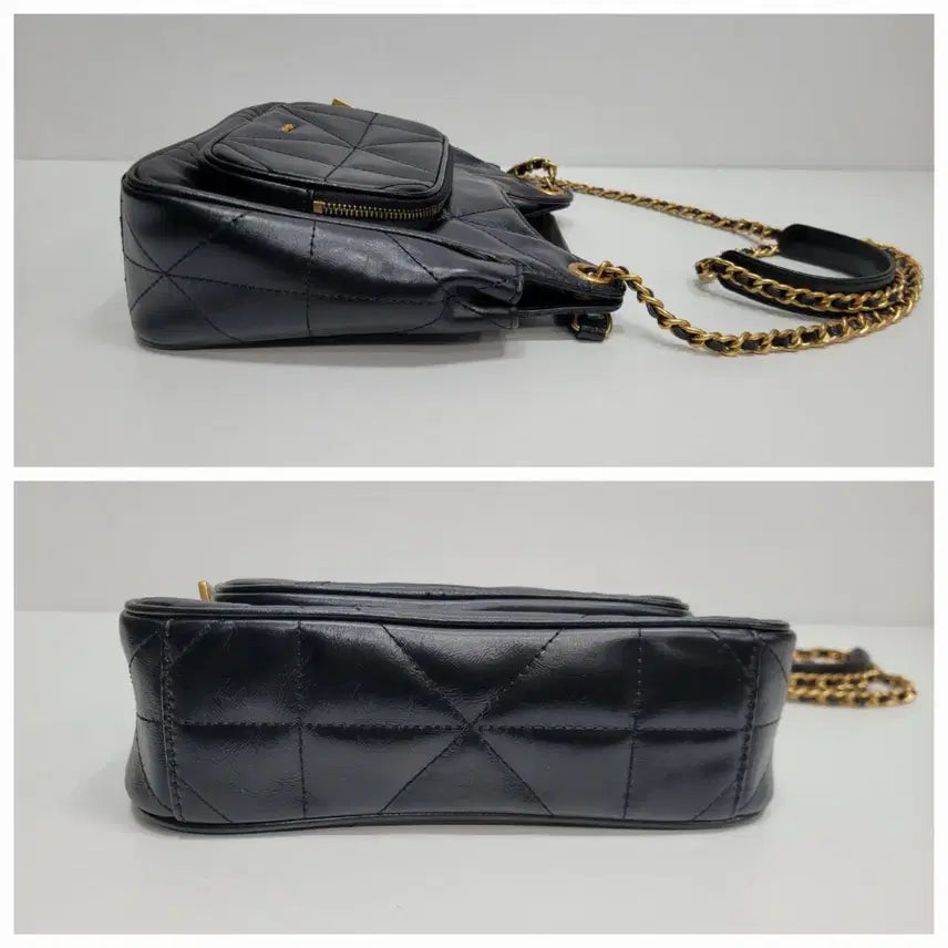 [BUNJANG] GEIGER Quilting Red Chain Two-Way Bag / Black / GEIGER 가이거 퀼팅 레드 체인 투웨이백 / 블랙