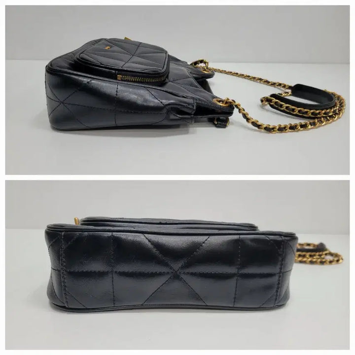 [BUNJANG] GEIGER Quilting Red Chain Two-Way Bag / Black / GEIGER 가이거 퀼팅 레드 체인 투웨이백 / 블랙