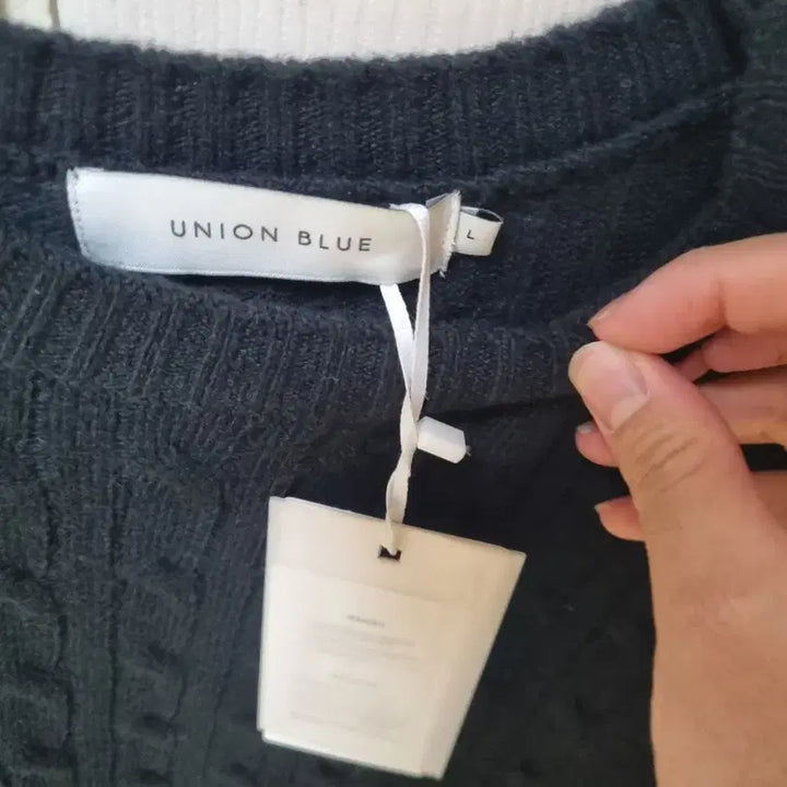 [BUNJANG] Union Blue Merino Knit Sweater Black L Size / 유니온블루 케이블 메리노 니트 블랙 L사리즈 새상품