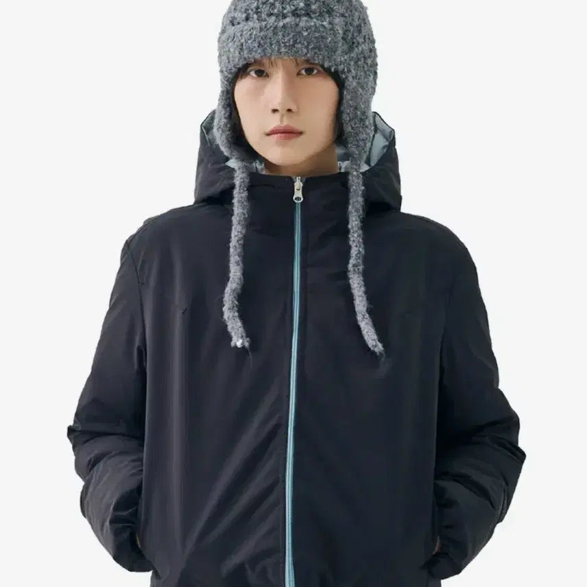 [BUNJANG] FDR Gray Blue Reversible Padded Jacket / 에프디알 그레이블루 리버시블 패딩자켓