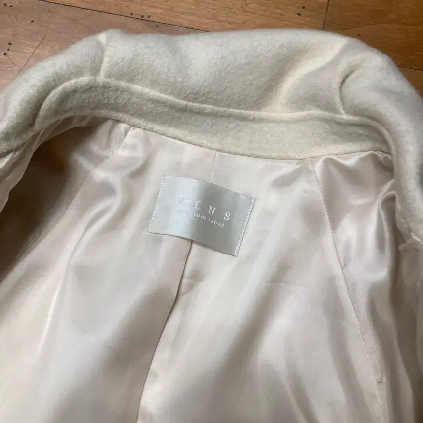 [BUNJANG] Mins Shop Beige Wool Belted Coat / 민스샵 울90 베이지 톤 핸드메이드 벨트 코트 택포6만원