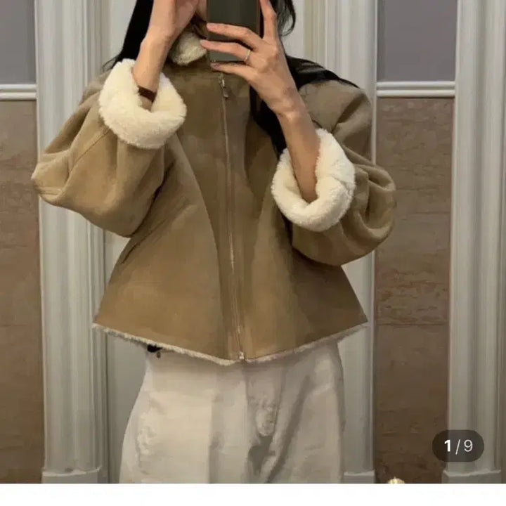 [BUNJANG] VERGAMOT Pound Mustang (Beige) / 정가24만)VERGAMOT 베르가못 파운드 무스탕 자켓