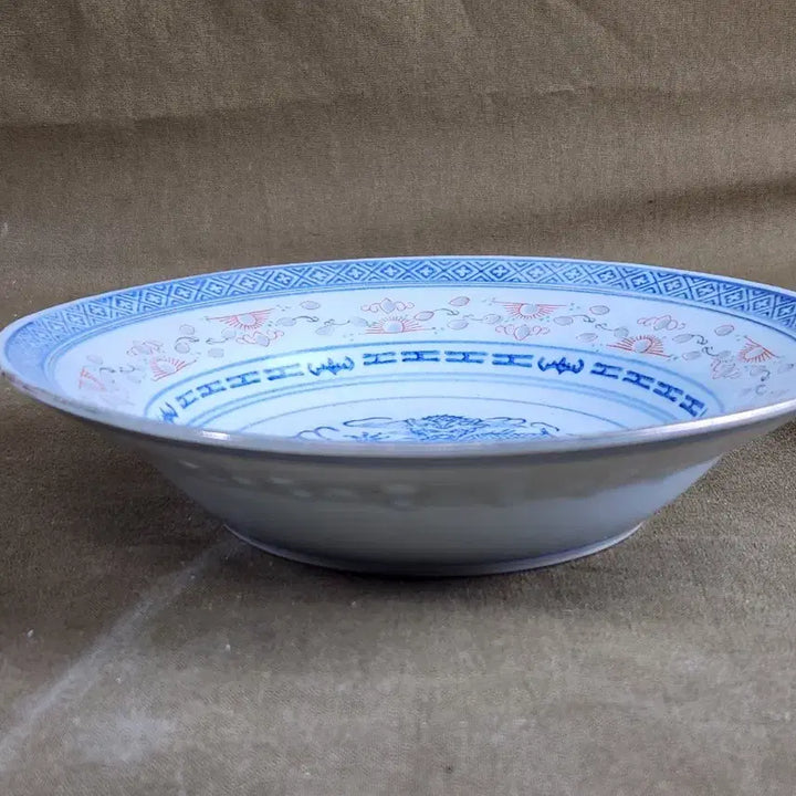 [BUNJANG] Chinese Celadon Porcelain Dragon Motif Plate / 중국도자기 청화백자 용문양 반투각 숲접시