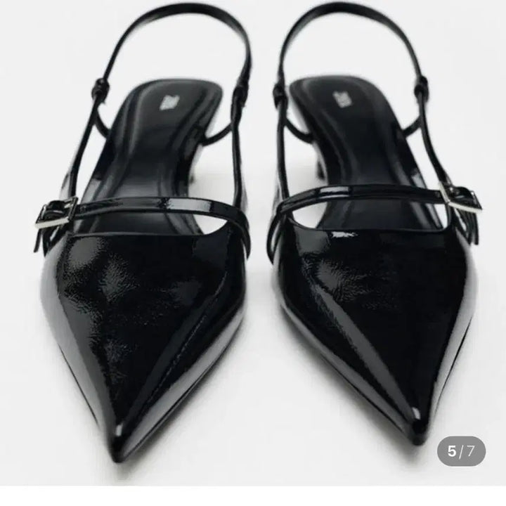 [BUNJANG] Zara Black Strap Slingback Heels (New, Full Package) / Zara 자라 블랙 스트랩 슬링백 힐/새상품/풀박스/무료배송