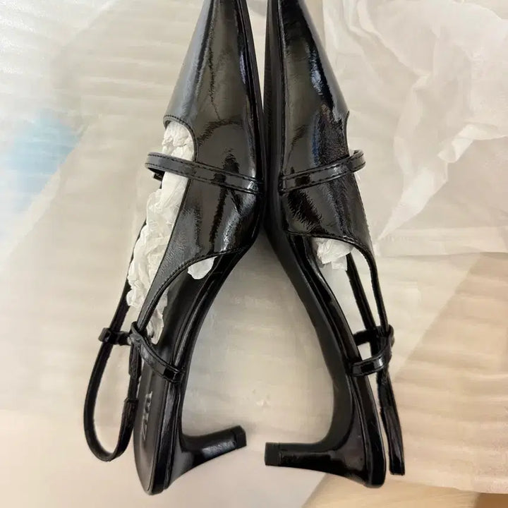 [BUNJANG] Zara Black Strap Slingback Heels (New, Full Package) / Zara 자라 블랙 스트랩 슬링백 힐/새상품/풀박스/무료배송