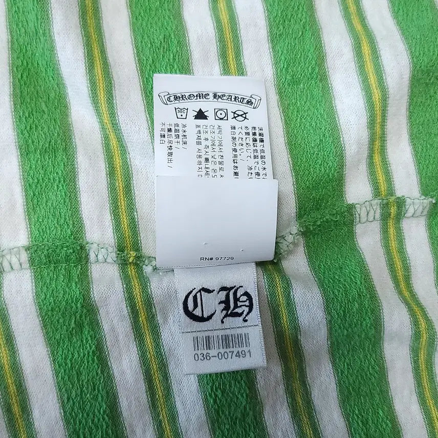 [BUNJANG] Chrome Hearts Stripe Polo Long Sleeve Green / [XL] 크롬하츠 스트라이프 폴로 롱슬리브 그린