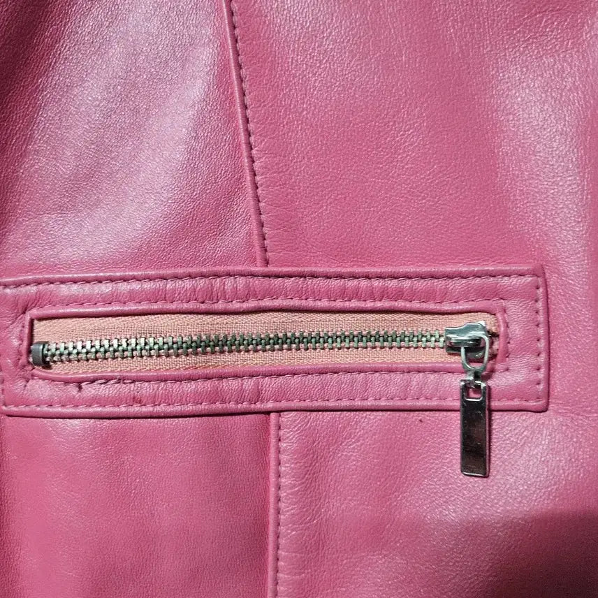 [BUNJANG] JACKER'S Pink Leather Jacket / JACKER'S 핑크 가죽 자켓