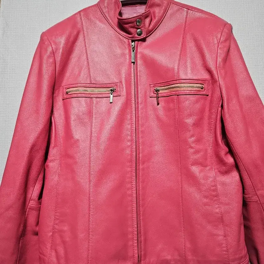 [BUNJANG] JACKER'S Pink Leather Jacket / JACKER'S 핑크 가죽 자켓