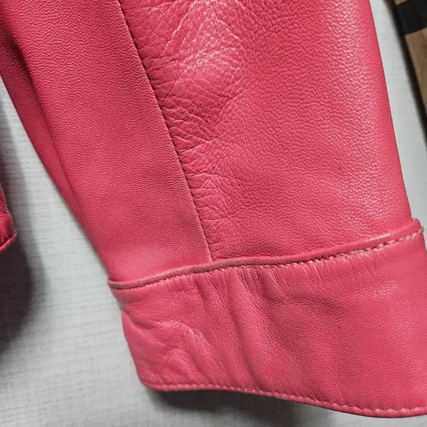 [BUNJANG] JACKER'S Pink Leather Jacket / JACKER'S 핑크 가죽 자켓