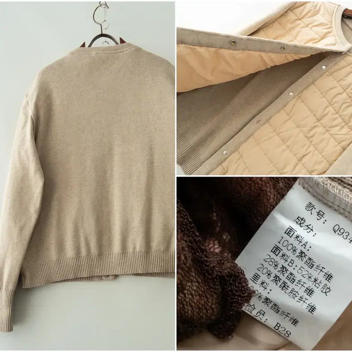 [BUNJANG] Viscose Knit Combo Quilted Jacket / 비스코스 니크콤비 퀄팅JK