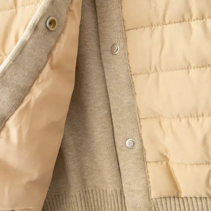 [BUNJANG] Viscose Knit Combo Quilted Jacket / 비스코스 니크콤비 퀄팅JK