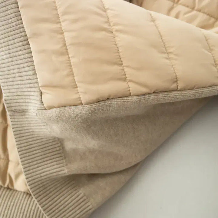 [BUNJANG] Viscose Knit Combo Quilted Jacket / 비스코스 니크콤비 퀄팅JK