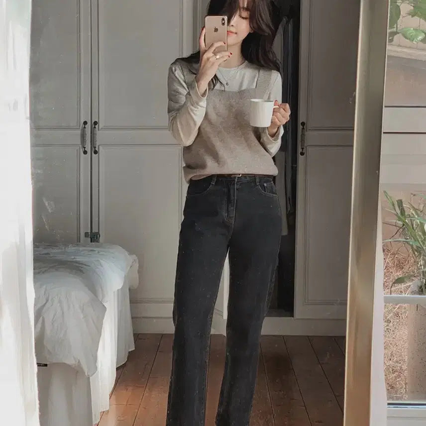 [BUNJANG] Slow and Made Charcoal Washing Denim Pants / 슬로우앤드 made. 베이스 차콜워싱 데님팬츠 롱M