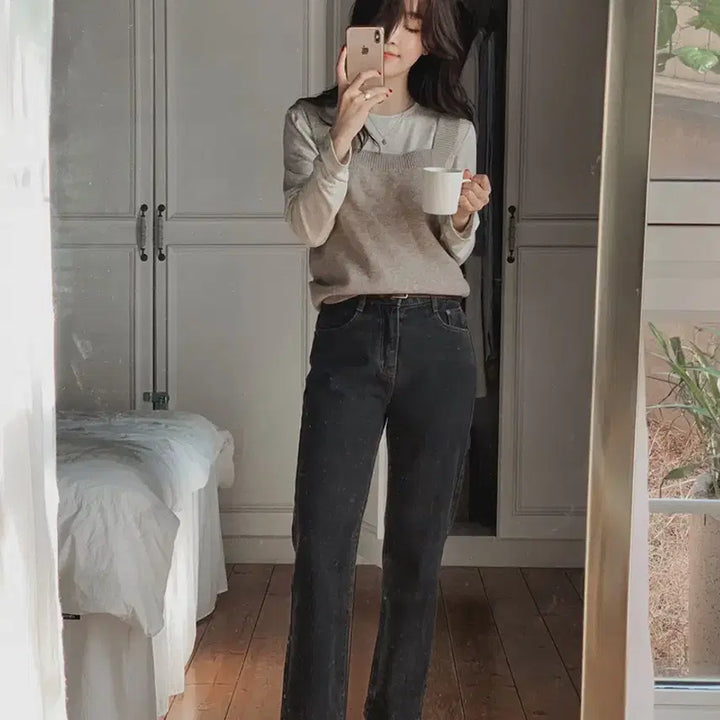 [BUNJANG] Slow and Made Charcoal Washing Denim Pants / 슬로우앤드 made. 베이스 차콜워싱 데님팬츠 롱M