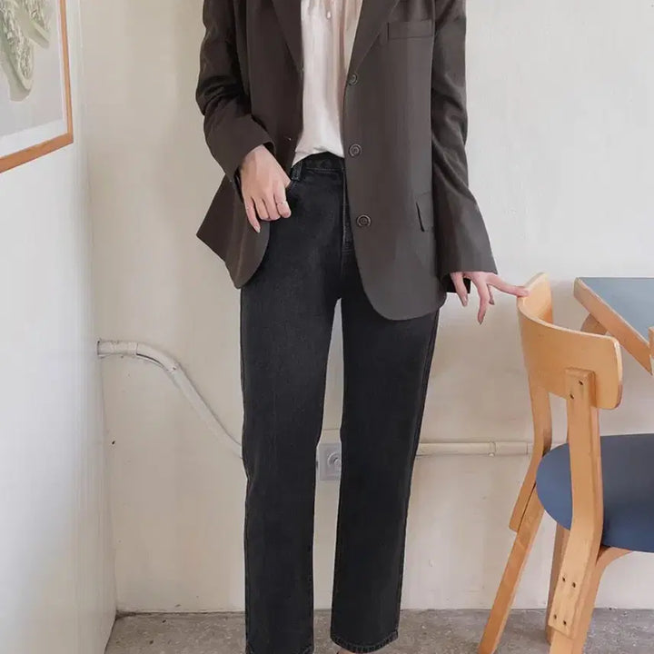 [BUNJANG] Slow and Made Charcoal Washing Denim Pants / 슬로우앤드 made. 베이스 차콜워싱 데님팬츠 롱M