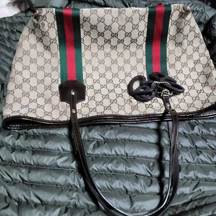 [BUNJANG] Gucci GG Logo Web Shopper Tote Bag / 구찌 GG 로고 웹 쇼퍼백 토트백