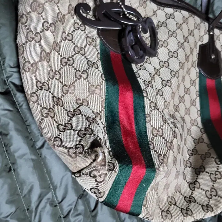 [BUNJANG] Gucci GG Logo Web Shopper Tote Bag / 구찌 GG 로고 웹 쇼퍼백 토트백
