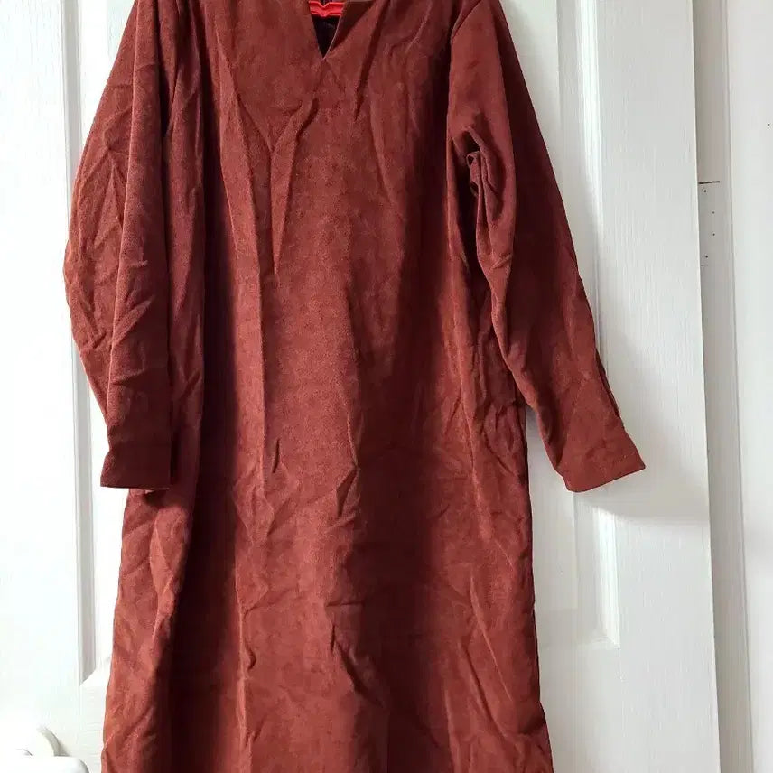 [BUNJANG] Brown Corduroy Long Dress / 브라운 골덴 롱 원피스