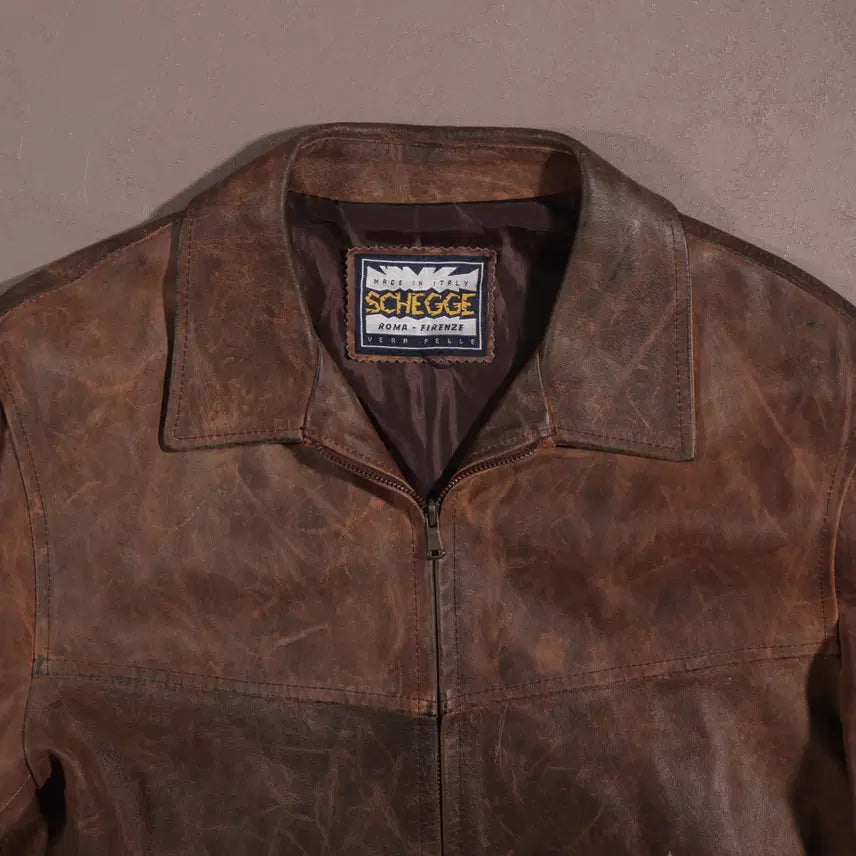 [BUNJANG] SCHEGGE Western Leather Jacket C104 / SCHEGGE 웨스턴 레더 자켓 C104